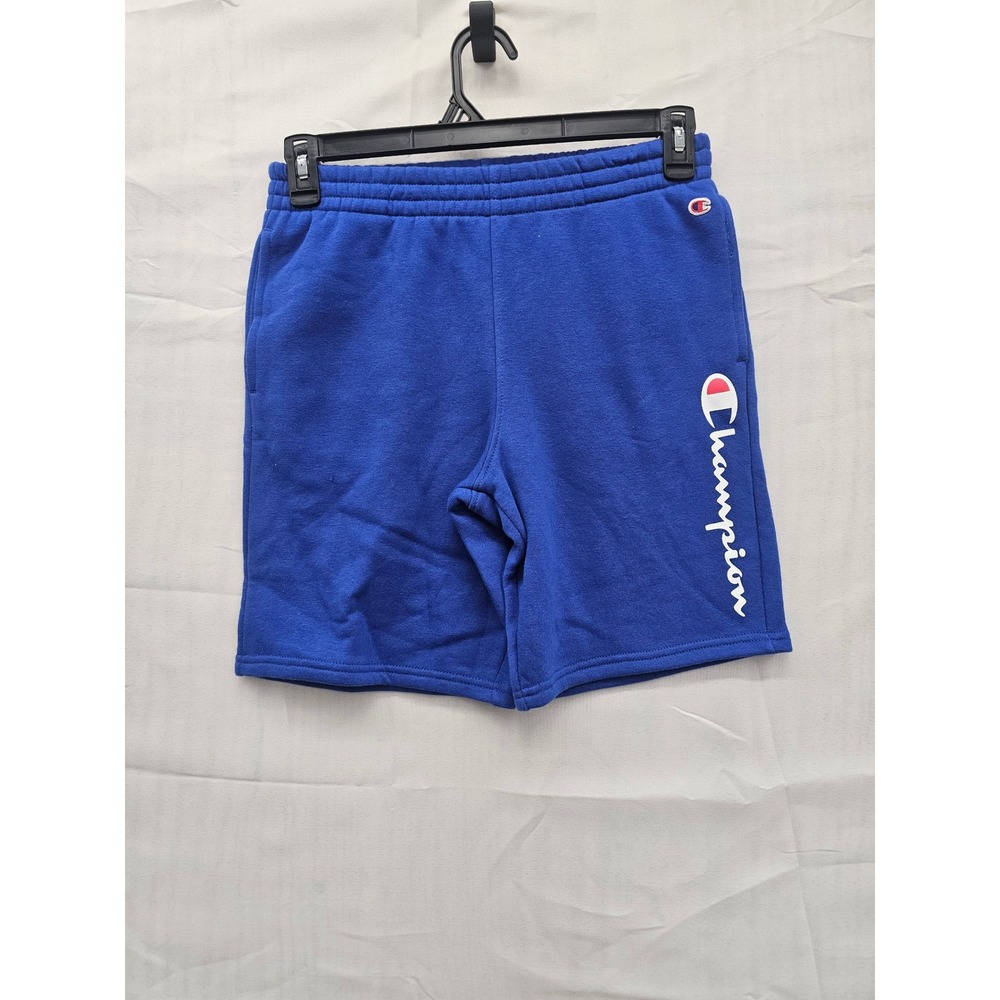 Champion Kids Royal Blue Fleece Shorts Script Logo Boys Size L 14/16‎ SH7004